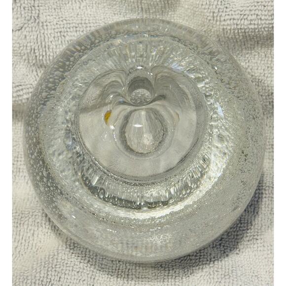 Hand Made In Poland Clear Art Glass Bubble Sphere Oil Lamp 4" Diameter gift idea - Picture 2 of 11